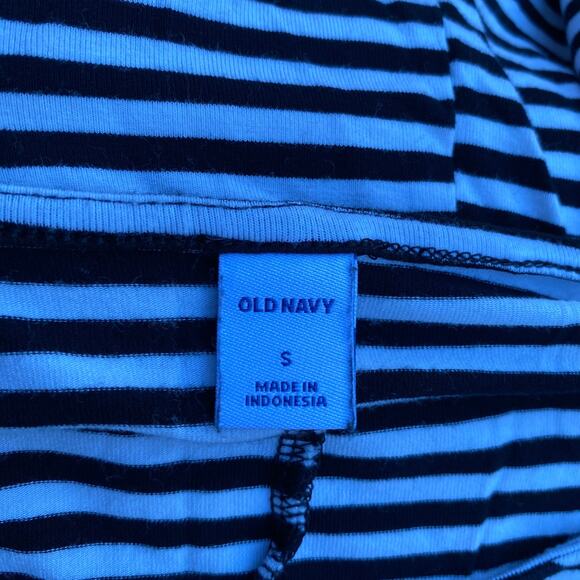 Old Navy Women's Black White Stripes Jersey Short Sleeve T-Shirt Swing Dress S - Picture 5 of 5